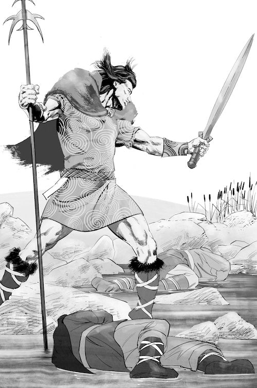 Cúchulainn slaughtering Maeve's army