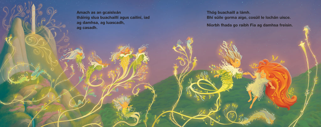 Illustrated spread from An tOileàn Thiar